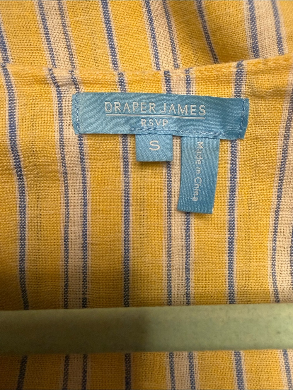 Draper James RSVP Yellow Stripe Linen Blend Wrap Midi Dress Size Small - Picture 5 of 7